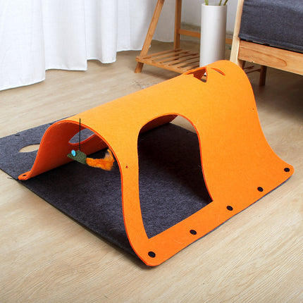2 in 1 DIY Cat Tunnel & Removable Felt Nest House – Interactive Pet Play Tube | Petpexi