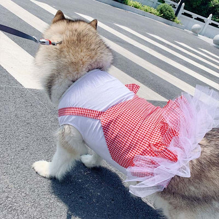 Princess Plaid Dress for Large Dogs – Elegant Dog Skirt Outfit | Petpexi