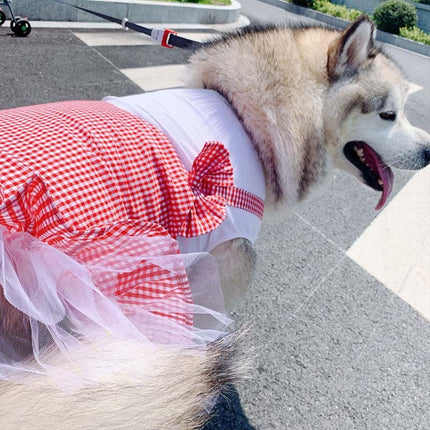 Princess Plaid Dress for Large Dogs – Elegant Dog Skirt Outfit | Petpexi