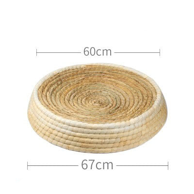Teng Wok Felt House Cat Bed – Natural Straw & Corn Husk Cozy Nest | PetPexi