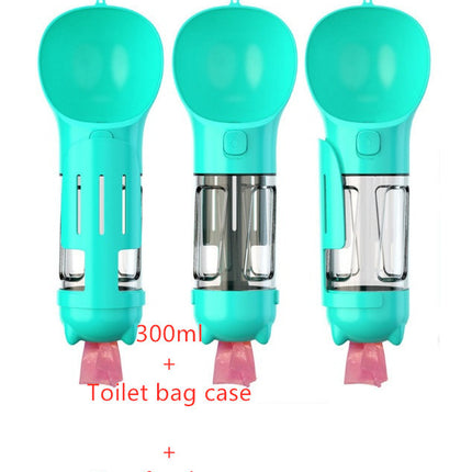 3-in-1 Portable Dog Water Bottle with Feeder Bowl & Waste Bag Holder – 300ml/500ml | Petpexi