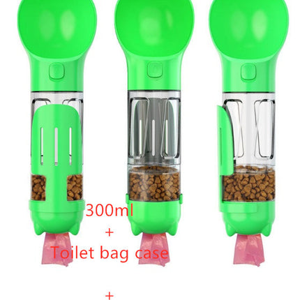 3-in-1 Portable Dog Water Bottle with Feeder Bowl & Waste Bag Holder – 300ml/500ml | Petpexi