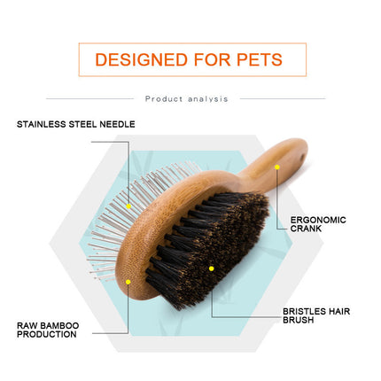 Double-Sided Pet Comb & Dog Cleaning Brush – Stainless Steel Needles | Petpexi