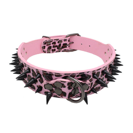 Large Explosion-Proof Rivet Bite-Proof Pet Collar – Durable PU Material | PetPexi