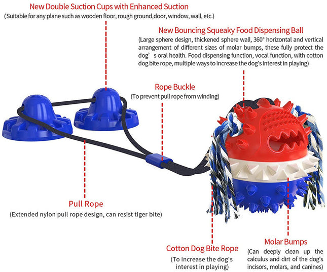 Indestructible Suction Cup Chew Toy for Aggressive Chewers - Large Dogs | Petpexi