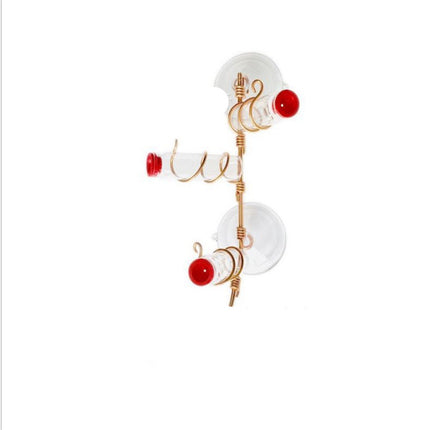 Handmade Copper Hummingbird Feeder – Easy to Clean, Suction Cup Installation, Perfect Garden Decor