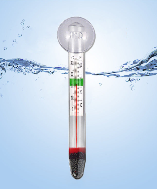 Aquarium Fat Thermometer – Easy-Read Floating Fish Water Thermometer with Suction Cup