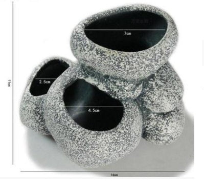 Ceramic Simulation Stone Cichlid & Hydroponic Pots – Multifunction Aquarium Breeding Hide | Fast & Free USA Shipping