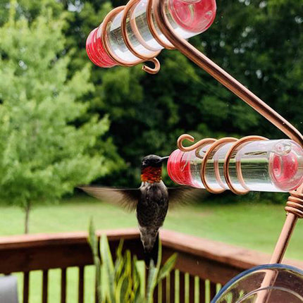 Handmade Copper Hummingbird Feeder – Easy to Clean, Suction Cup Installation, Perfect Garden Decor