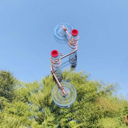 Handmade Copper Hummingbird Feeder – Easy to Clean, Suction Cup Installation, Perfect Garden Decor