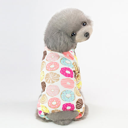 Cartoon Fruit Dog Pajamas – Four-Legged Cotton Pet Sleepwear | Petpexi