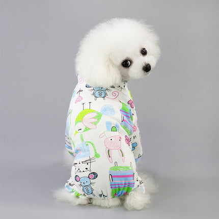 Cartoon Fruit Dog Pajamas – Four-Legged Cotton Pet Sleepwear | Petpexi