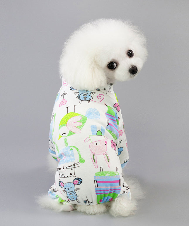 Cartoon Fruit Dog Pajamas – Four-Legged Cotton Pet Sleepwear | Petpexi