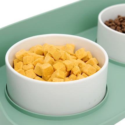 Elevated Ceramic Cat Bowl – Double Bowl Design for Cats & Small Dogs | Petpexi