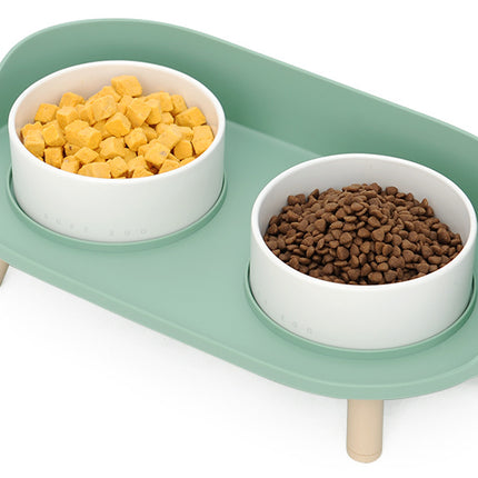 Elevated Ceramic Cat Bowl – Double Bowl Design for Cats & Small Dogs | Petpexi