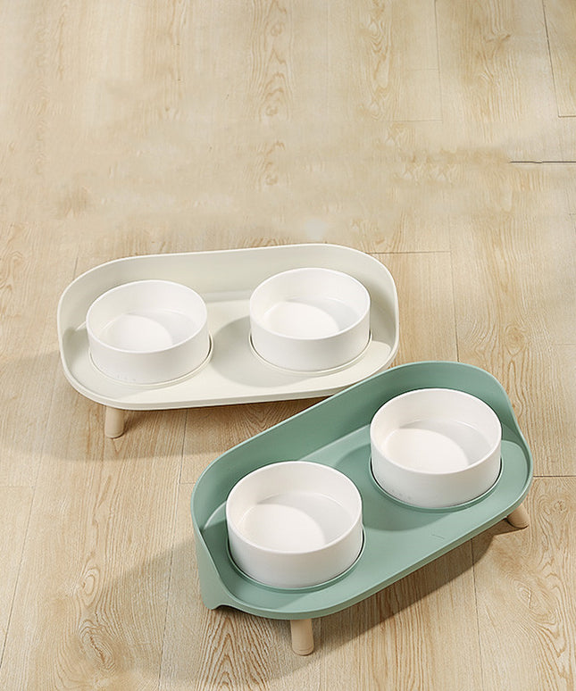 Elevated Ceramic Cat Bowl – Double Bowl Design for Cats & Small Dogs | Petpexi