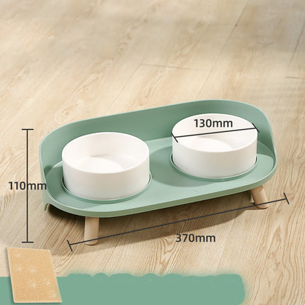 Elevated Ceramic Cat Bowl – Double Bowl Design for Cats & Small Dogs | Petpexi
