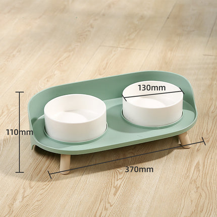Elevated Ceramic Cat Bowl – Double Bowl Design for Cats & Small Dogs | Petpexi