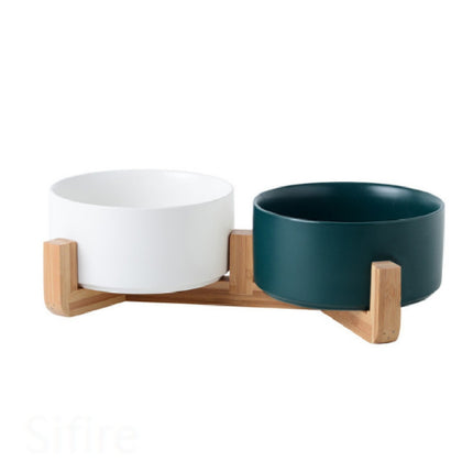 Premium Anti-Slip Ceramic Double Bowl for Cats & Small Dogs – 400ml