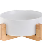 White bowl wooden frame