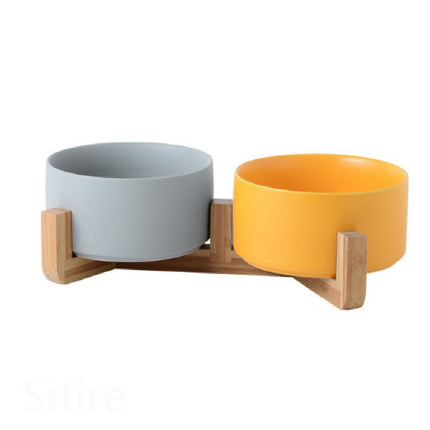 Premium Anti-Slip Ceramic Double Bowl for Cats & Small Dogs – 400ml