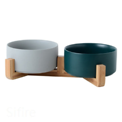Premium Anti-Slip Ceramic Double Bowl for Cats & Small Dogs – 400ml
