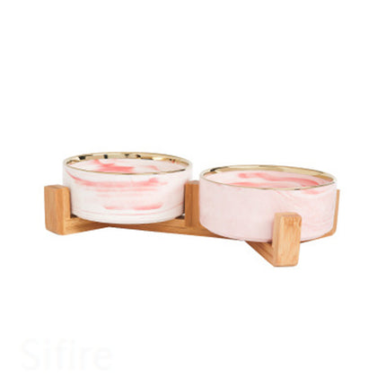 Premium Anti-Slip Ceramic Double Bowl for Cats & Small Dogs – 400ml