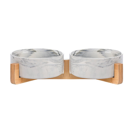 Premium Anti-Slip Ceramic Double Bowl for Cats & Small Dogs – 400ml