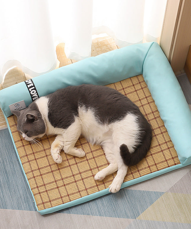 Summer Cooling Bamboo Fiber Pet Bed – Soft, Breathable Nest for Cats & Dogs