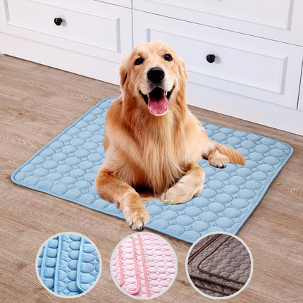 Pet Summer Portable Ice Silk Cooling Pad for Dogs – Reusable & Washable