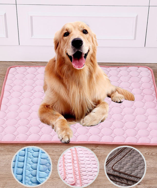 Pet Summer Portable Ice Silk Cooling Pad for Dogs – Reusable & Washable