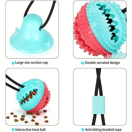 Dog Toy for Aggressive Chewers, Interactive Teething, Boredom-Relieving Suction Cup Tug-of-War