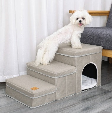 Cat Kennel Cage Multifunctional Dog Stairs with Upper Bed Sofa – Premium Pet Climbing Supplies