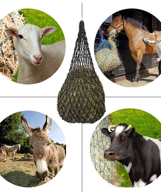 Horse Hay Feed Net Bag - Durable Forage Net Pocket for Horses