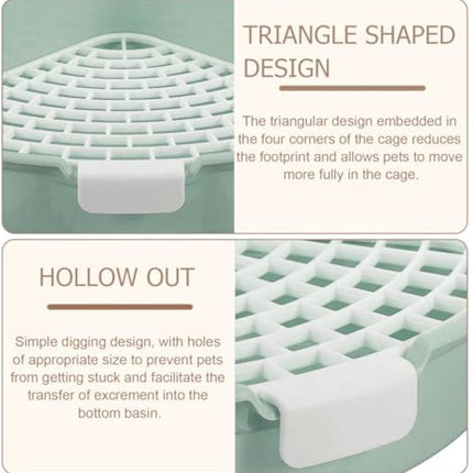 Rabbit Litter Box Bunny Corner Toilet Box Potty Trainer for Hamster, Guinea Pig, Ferret, Rat, Chinchilla Cage Pan