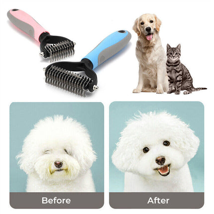Dual-Sided Grooming Brush for Dogs & Cats – Deshedding & Dematting Tool | Petpexi