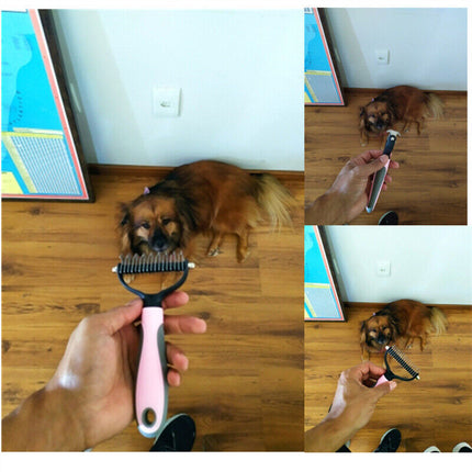 Dual-Sided Grooming Brush for Dogs & Cats – Deshedding & Dematting Tool | Petpexi