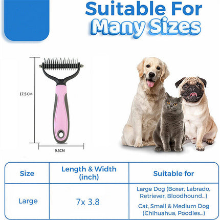 Dual-Sided Grooming Brush for Dogs & Cats – Deshedding & Dematting Tool | Petpexi