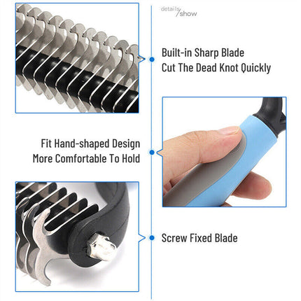 Dual-Sided Grooming Brush for Dogs & Cats – Deshedding & Dematting Tool | Petpexi