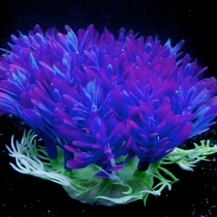 10cm Purple Round Grass Aquarium Decoration – Eco Plastic & Plaster Base | www.petpexi.com