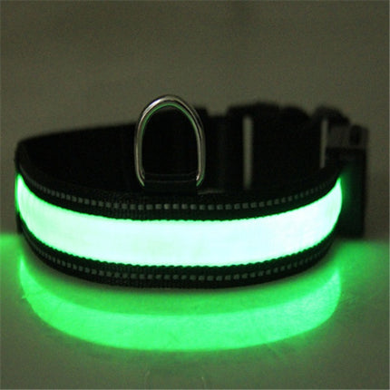 Solar Charging Fluorescent Dog Collar – Durable Nylon LED Pet Chain with Dual Charging | Petpexi