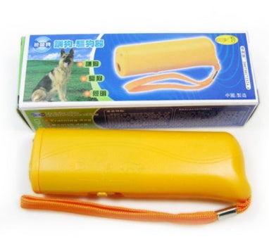 3-in-1 Ultrasonic Dog Training Device with LED Flashlight – Anti-Bark & Repeller