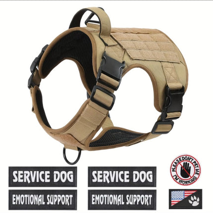 Tactical Service Dog Harness Vest – Adjustable Reflective No-Pull | Petpexi