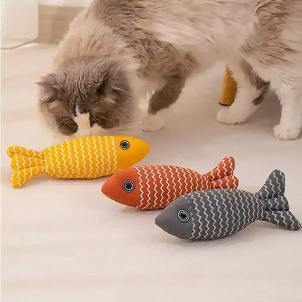 Burlap Fish Catnip Toy – Durable Kicker Pillow for Cats | Petpexi