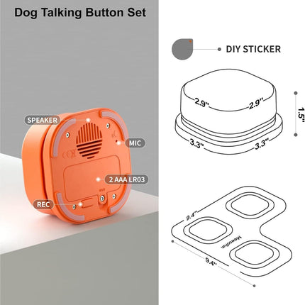 MEWOOFUN Dog Talking Buttons Set – Interactive & Durable Dog Toys | Petpexi