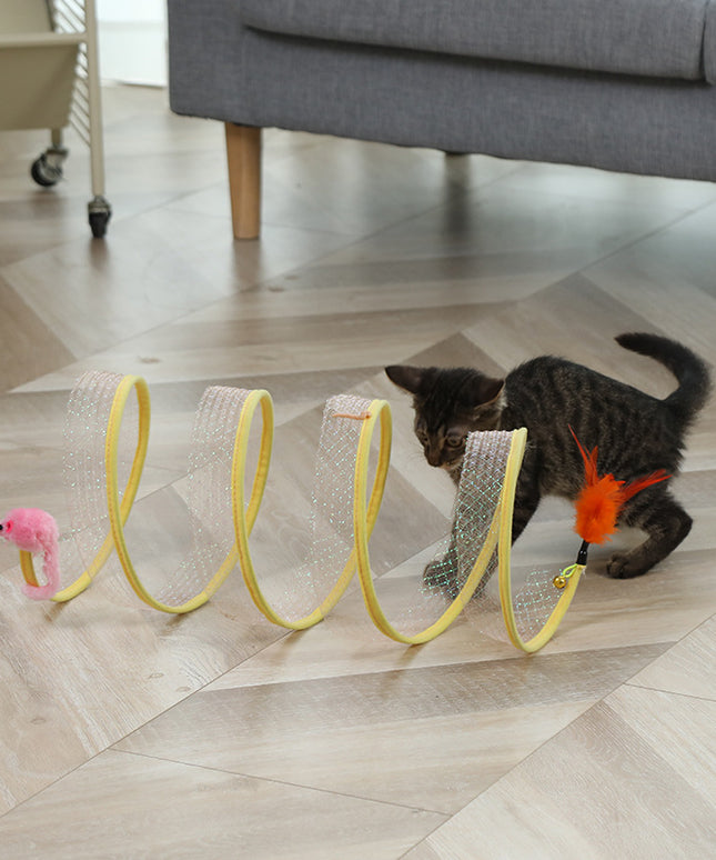 Foldable Cat Tunnel with Mouse-Shaped Toys & Sisal Balls – Interactive Kitten Play Set | Petpexi