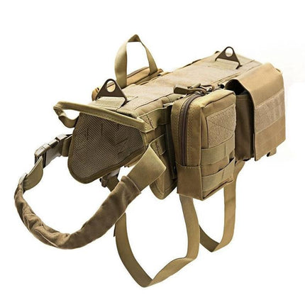 Ihrtrade Tactical Dog Harness Molle System Vest Adjustable Military for Small Large Dogs - Best Harness for French Bulldogs, Puppy Harness - petpexi.com