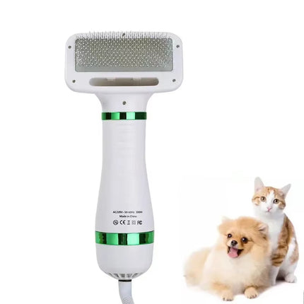 2-in-1 pet hair dryer and grooming brush with slicker and hair removal comb for dogs and cats by Petpexi, durable and portable design


