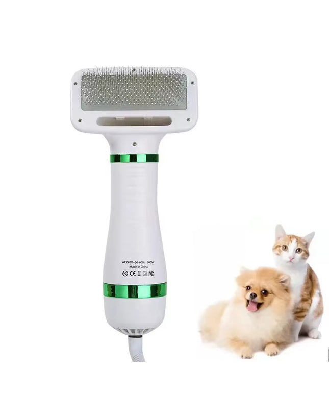 2-in-1 pet hair dryer and grooming brush with slicker and hair removal comb for dogs and cats by Petpexi, durable and portable design

