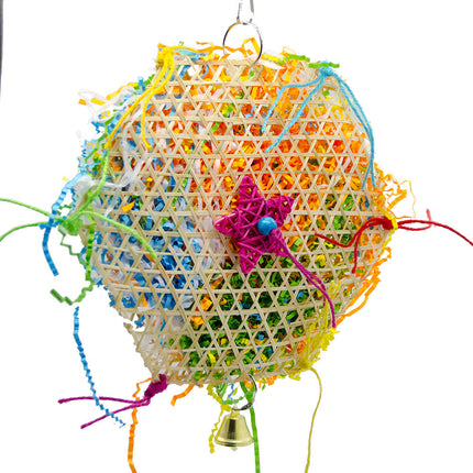 Bird Brushed Straw Toy – Natural 35cm Hanging Toy for Parrots | PetPexi